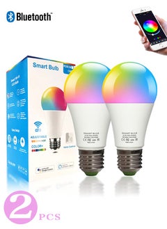 2 Pack Bluetooth Smart Bulb, 9W Light Bulb, LED home light bulb Compatible with Alexa, Echo - Google Home Assistant, Have Multi Colors