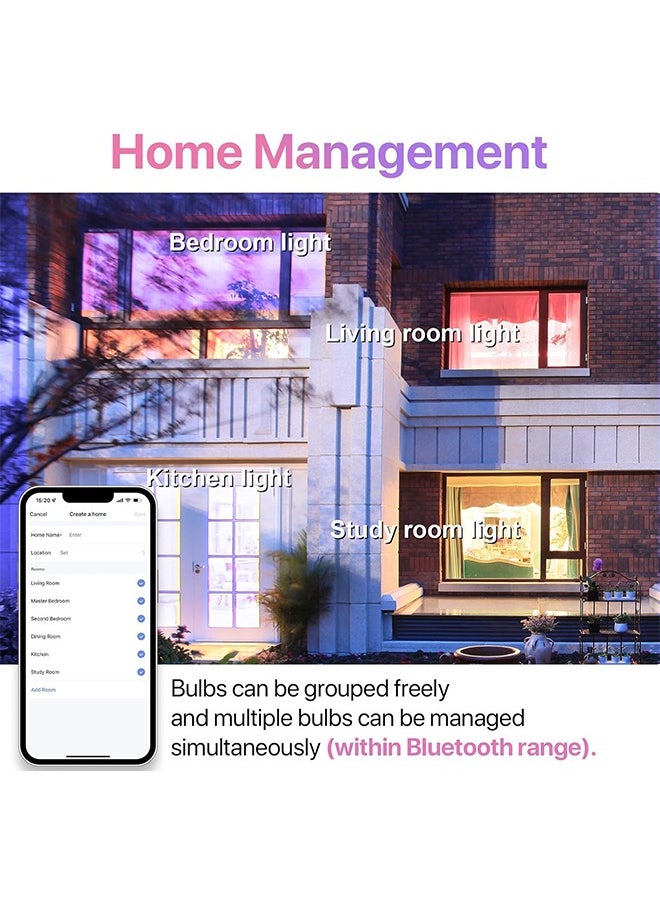 Lemon - 2 Pack Bluetooth Smart Bulb, 9W Light Bulb, LED home light bulb Compatible with Alexa, Echo - Google Home Assistant, Have Multi Colors - Image 1