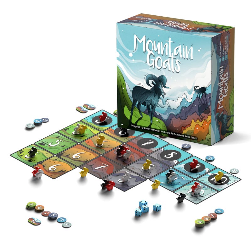 BOARD GAME TABLES.COM ماعز الجبال - لعبة لوحية - من 2 إلى 4 لاعبين - وقت لعب 20 دقيقة - Image 1