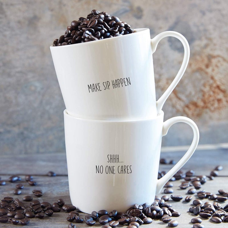 Santa Barbara Design Studio SB Design Studio SIPS Bone China Coffee CupMug 14Ounce No One Cares  - Image 2