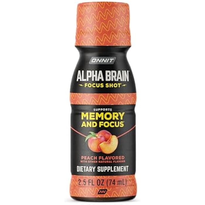 ONNIT Alpha Brain Focus Shot, Peach Flavor, Nootropic Dietary Supplement Drink That Supports Energy, Focus, and Mood, IGEN™ Non-GMO Tested, 2.5 fl oz, 6 Count - Image 2