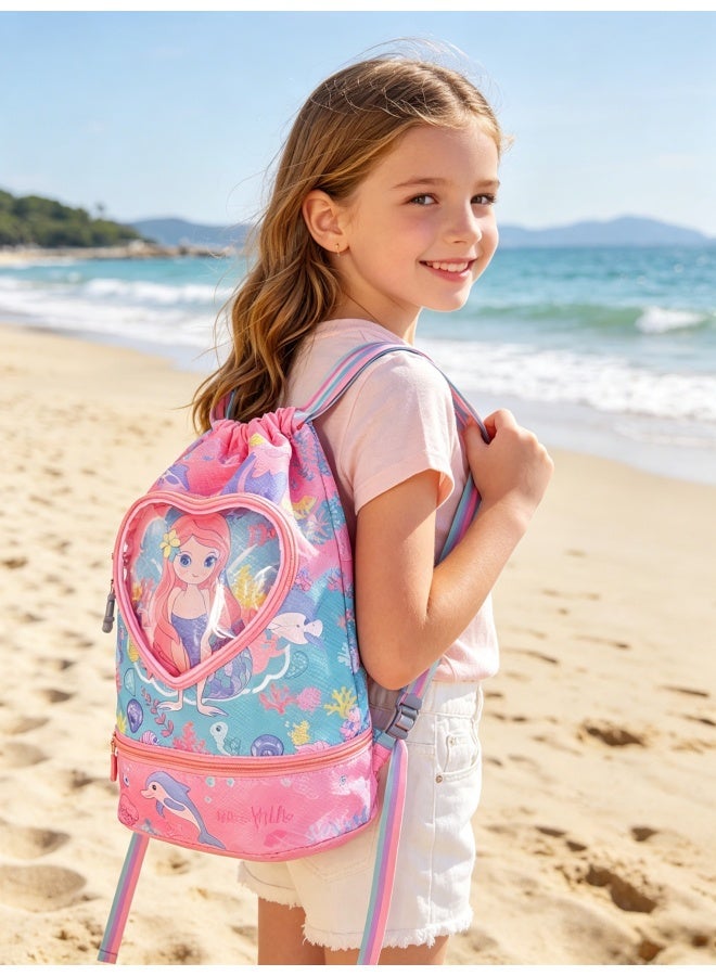 Five dream house Kids Swim Bag Double Waterproof Swimming Backpack for Kids Boys Swim Bag with Wet Dry Separation and Independent Shoe Compartment 25.5×13×41cm - Image 3