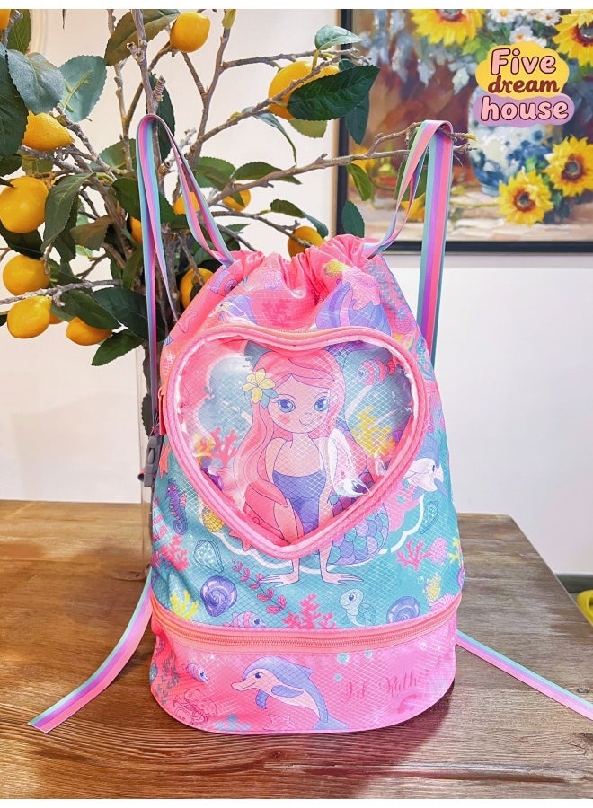 Five dream house Kids Swim Bag Double Waterproof Swimming Backpack for Kids Boys Swim Bag with Wet Dry Separation and Independent Shoe Compartment 25.5×13×41cm - Image 4