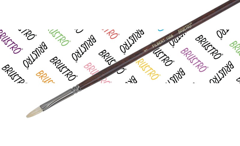 Brustro Artists Bristlewhite Filbert Brush Series 1008 - Brush No. 1, Chungking Hog Bristle | Ideal for Oil, Acrylic Painting on Paper, Canvas, Fine Art Students and Professionals - Image 3