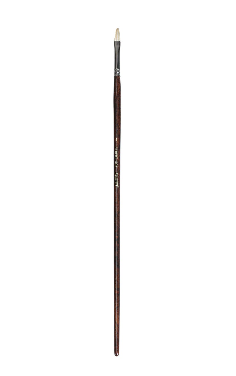 Brustro Artists Bristlewhite Filbert Brush Series 1008 - Brush No. 1, Chungking Hog Bristle | Ideal for Oil, Acrylic Painting on Paper, Canvas, Fine Art Students and Professionals - Image 2