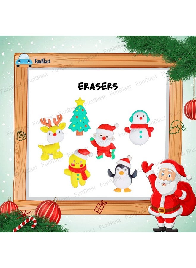 فنبلاست ممحاة عيد الميلاد المجيد من فن بلاست - هدية قرطاسية من ممحاة سانتا للأطفال، ممحاة كاواي للأطفال، هدايا عيد الميلاد، ممحاة لأطفال المدارس، هدايا عودة للأطفال (12) - Image 4