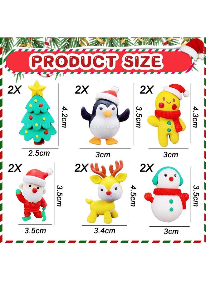 فنبلاست ممحاة عيد الميلاد المجيد من فن بلاست - هدية قرطاسية من ممحاة سانتا للأطفال، ممحاة كاواي للأطفال، هدايا عيد الميلاد، ممحاة لأطفال المدارس، هدايا عودة للأطفال (12) - Image 2