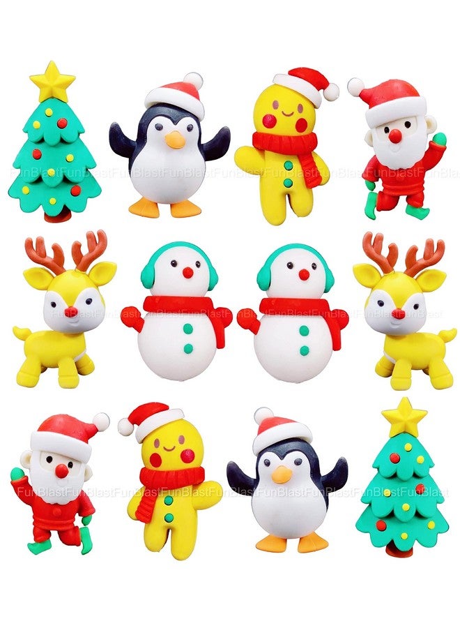 فنبلاست ممحاة عيد الميلاد المجيد من فن بلاست - هدية قرطاسية من ممحاة سانتا للأطفال، ممحاة كاواي للأطفال، هدايا عيد الميلاد، ممحاة لأطفال المدارس، هدايا عودة للأطفال (12) - Image 1