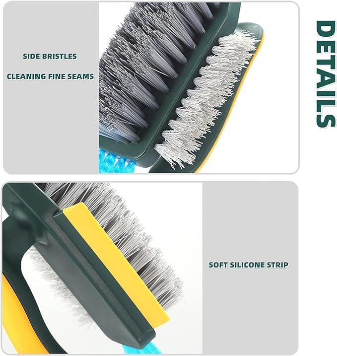 Nityasiddh 4 in 1 Tile Grout Cleaner Brush with Squeegee, V-Shape Gap Scrub Brush Crevice Cleaning Brush Tools, Multifunctional scrubbing Floor Brush for Cleaning Corner, Window, Sink, Kitchen - Image 5