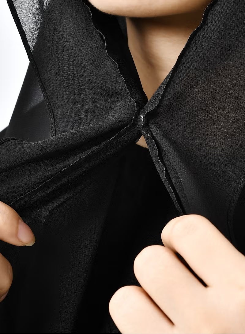 طقم حجاب شيفون فوري حجاب وشاح مع مغناطيسات مدمجة وغطاء رأس مع قبعة نموذجية - Image 5