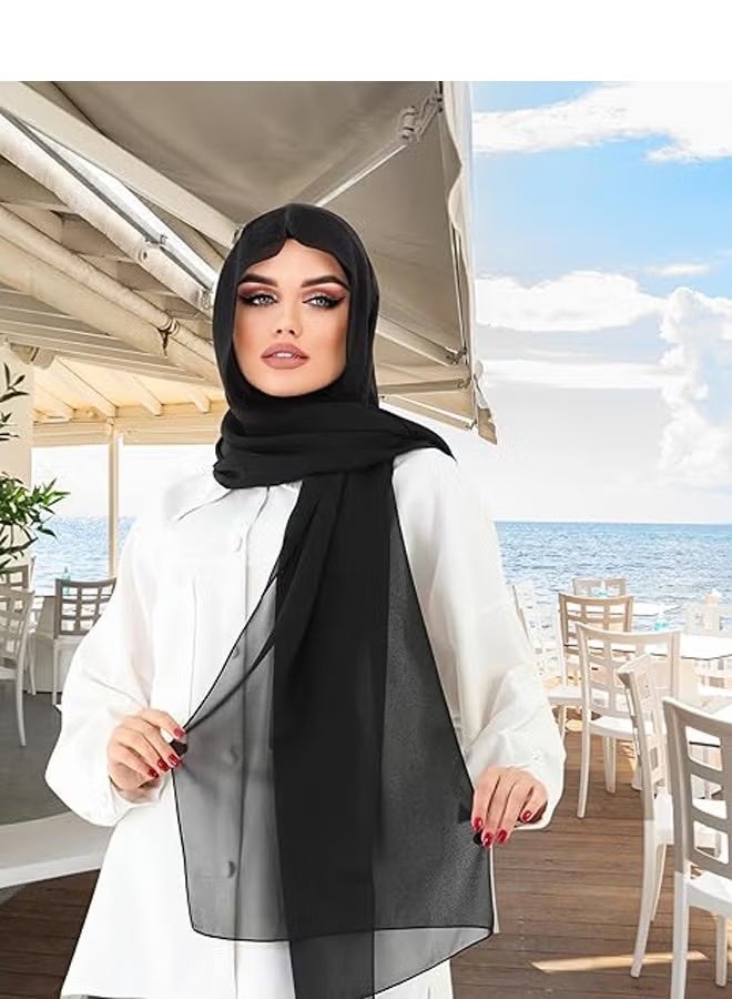 طقم حجاب شيفون فوري حجاب وشاح مع مغناطيسات مدمجة وغطاء رأس مع قبعة نموذجية - Image 2