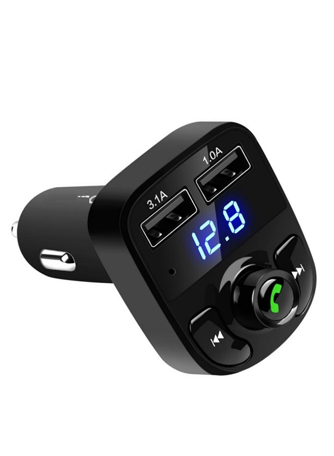 dida-cosmos Wireless Bluetooth FM Transmitter,Mp3 Music Stereo Adapter, Dual USB Port Charger Compatible with All Smartphones, black  - Image 1