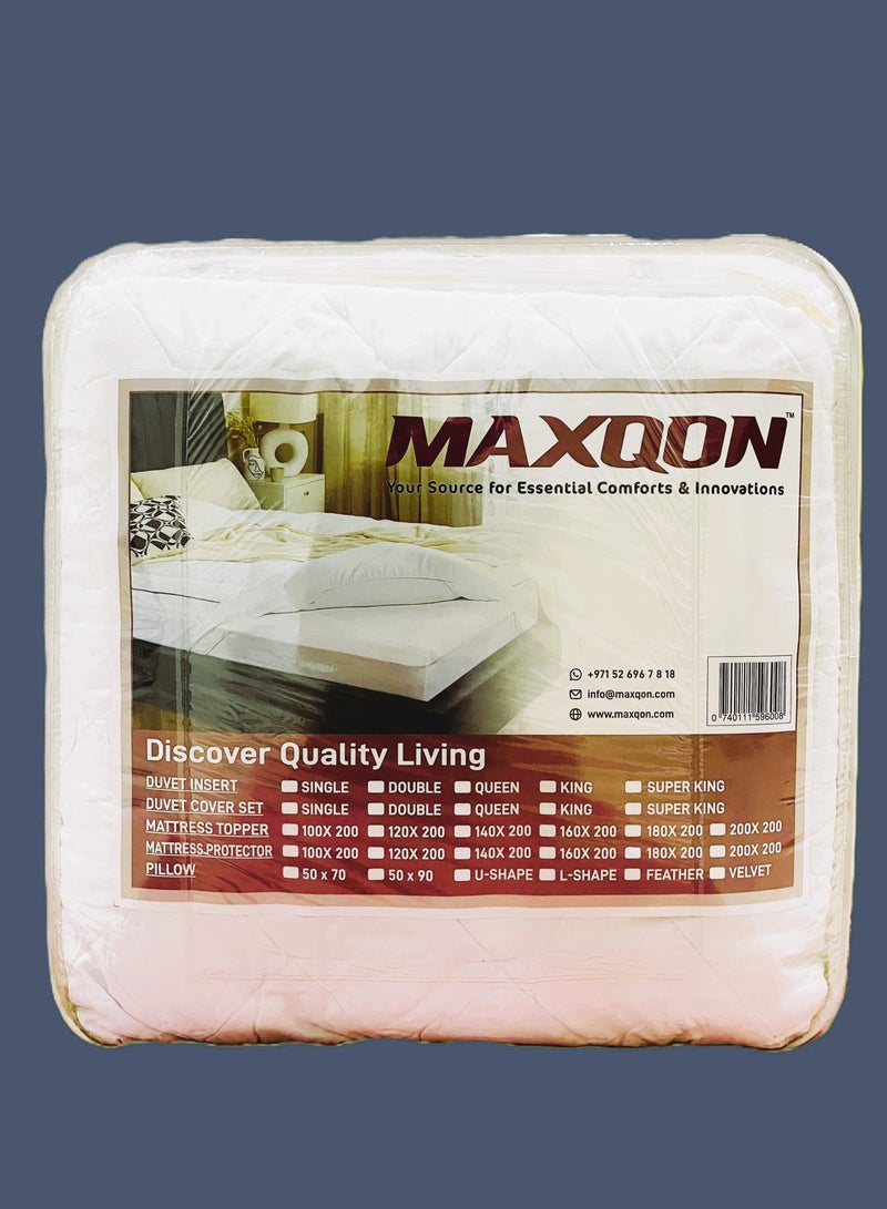 MAXQON Mattress Protector 144TC Cotton Soft Quilted, King/Queen/Double/Single Sizes, Color White - Image 5