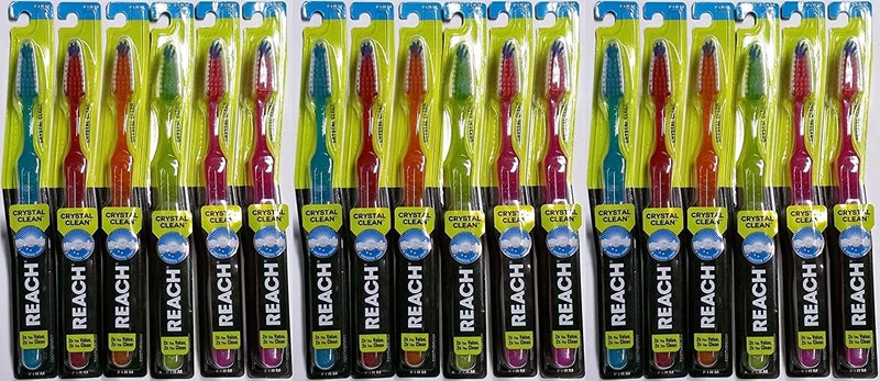 Reach Crystal Clean Toothbrush, Firm, Assorted Colors (Pack of 18) - Image 1