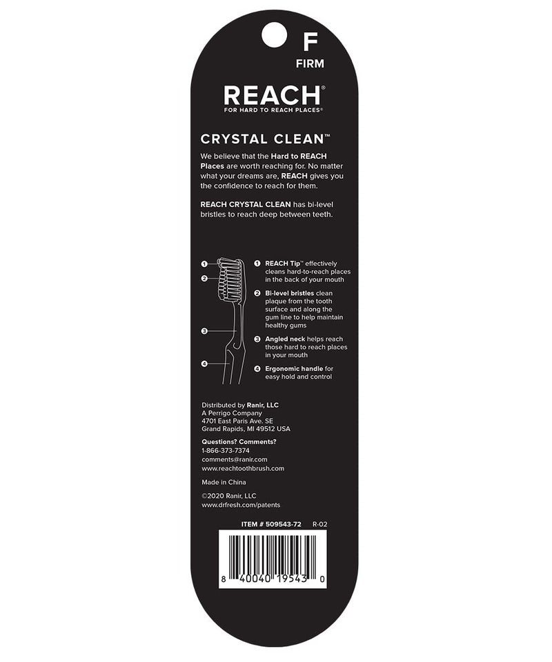 Reach Crystal Clean Toothbrush, Firm, Assorted Colors (Pack of 18) - Image 4