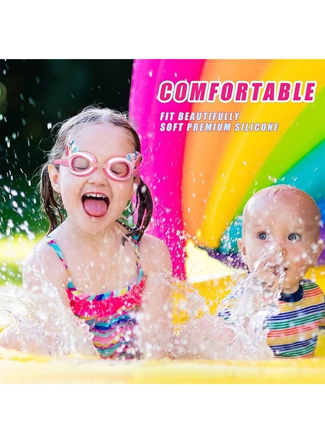 CAMPANAS 4-Piece Set of Children's Swimming Caps with Goggles and Nose Clip Earplugs, Suitable for both Girls and Boys, Silicone Waterproof Swimming and Swimming Caps - Image 3