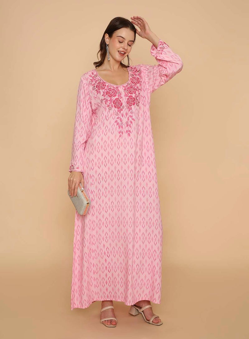 HANA & SARA Arabic long womens kaftan jalabiya dress with casual beaded work design - Image 5