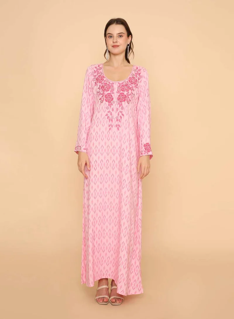 HANA & SARA Arabic long womens kaftan jalabiya dress with casual beaded work design