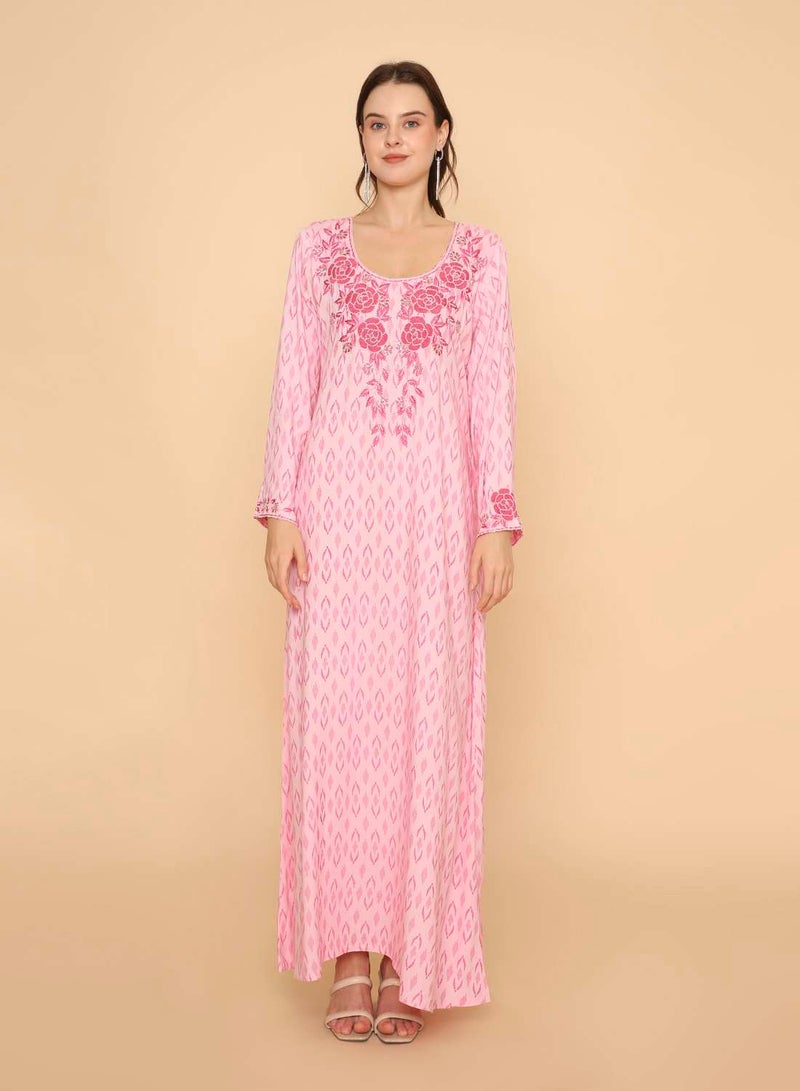 HANA & SARA Arabic long womens kaftan jalabiya dress with casual beaded work design - Image 1