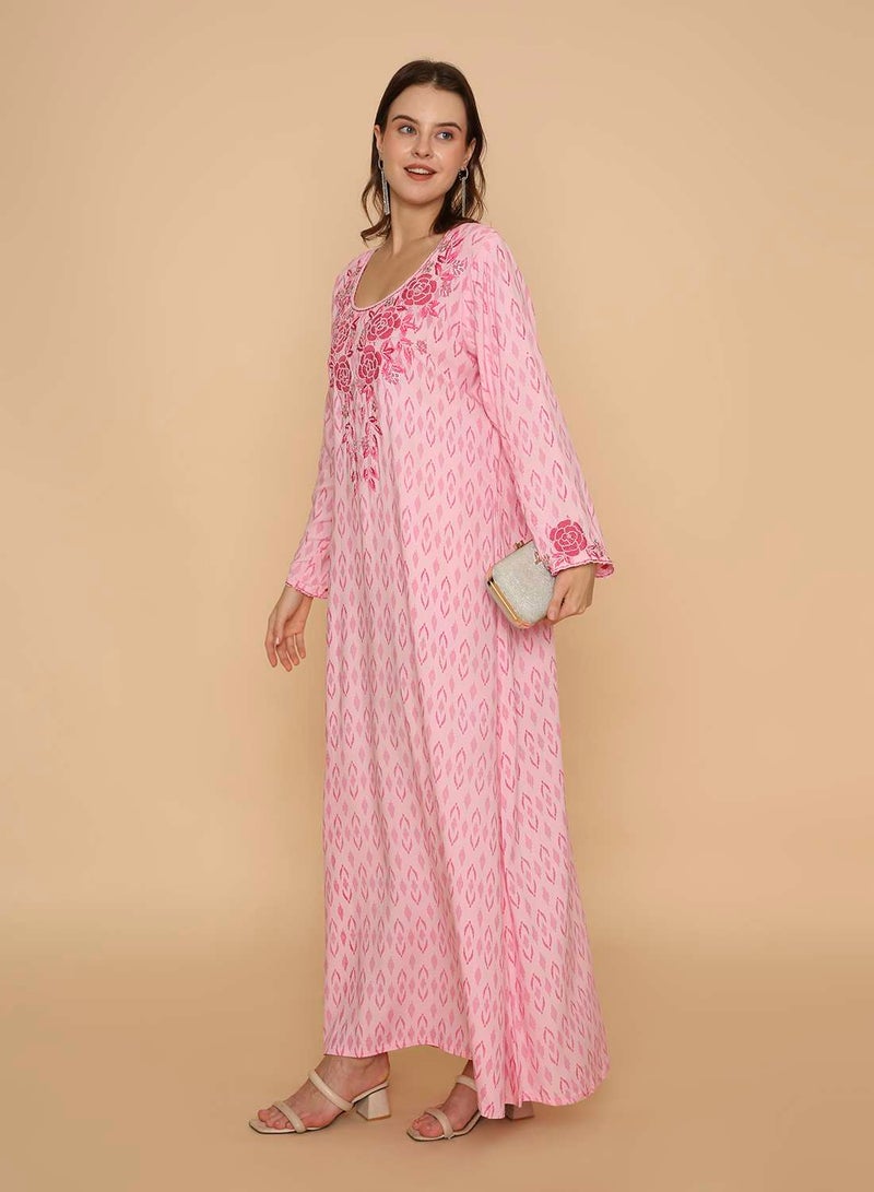 HANA & SARA Arabic long womens kaftan jalabiya dress with casual beaded work design - Image 4