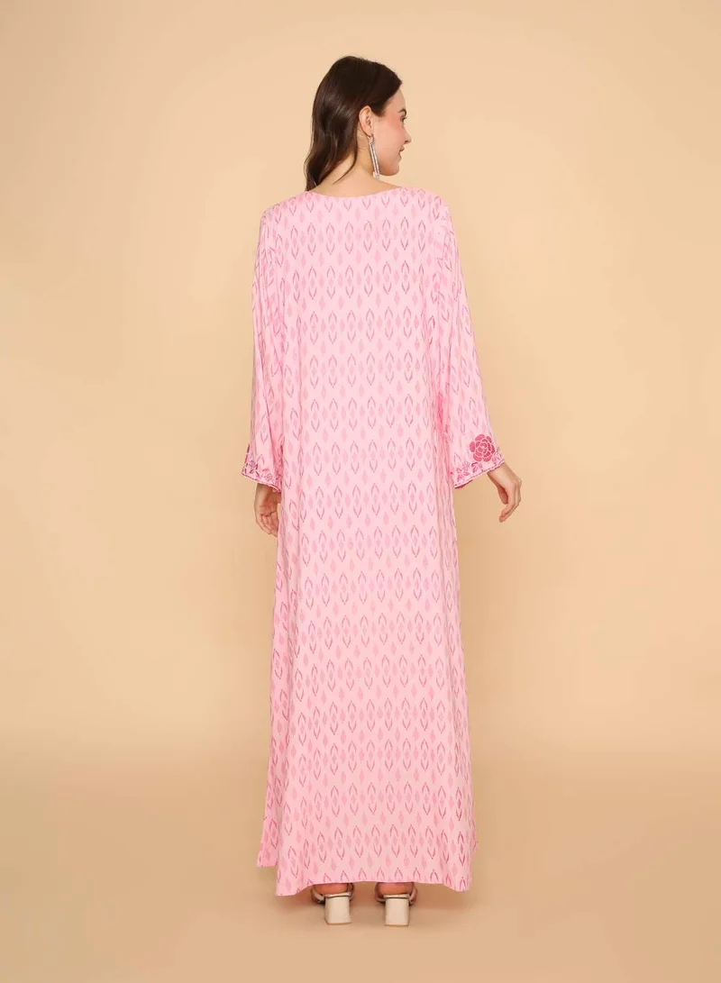 HANA & SARA Arabic long womens kaftan jalabiya dress with casual beaded work design