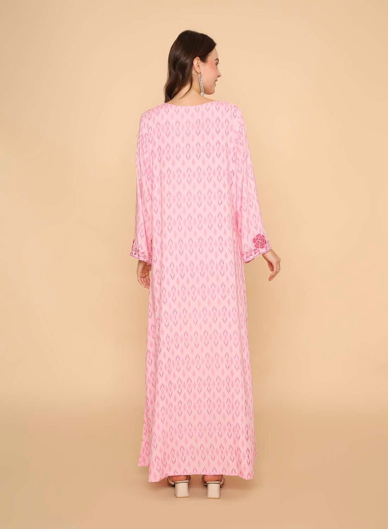 HANA & SARA Arabic long womens kaftan jalabiya dress with casual beaded work design - Image 2