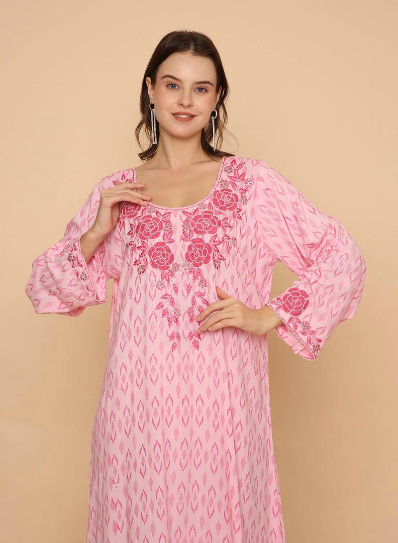 HANA & SARA Arabic long womens kaftan jalabiya dress with casual beaded work design - Image 3