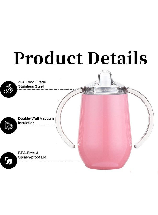 Buumin Stainless Steel Straw Sippy Cup with Handles & Silicone Lids,10 oz BPA Free Double Wall Vacuum Insulated Sippy Cup Mug Tumbler Toddler Straw Cups for boys and girls Non-Spill Sippy Cups - Image 5
