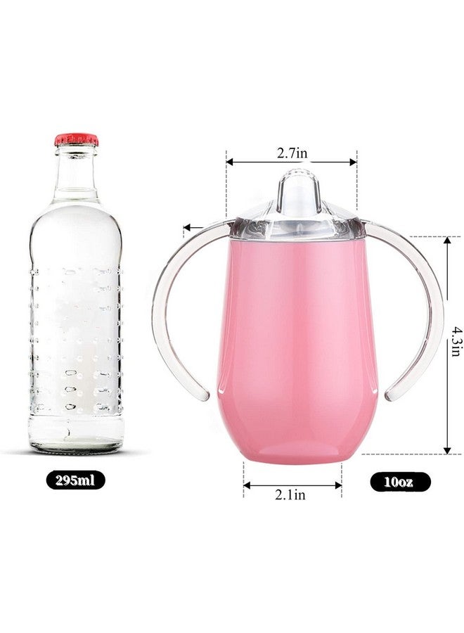 Buumin Stainless Steel Straw Sippy Cup with Handles & Silicone Lids,10 oz BPA Free Double Wall Vacuum Insulated Sippy Cup Mug Tumbler Toddler Straw Cups for boys and girls Non-Spill Sippy Cups - Image 3