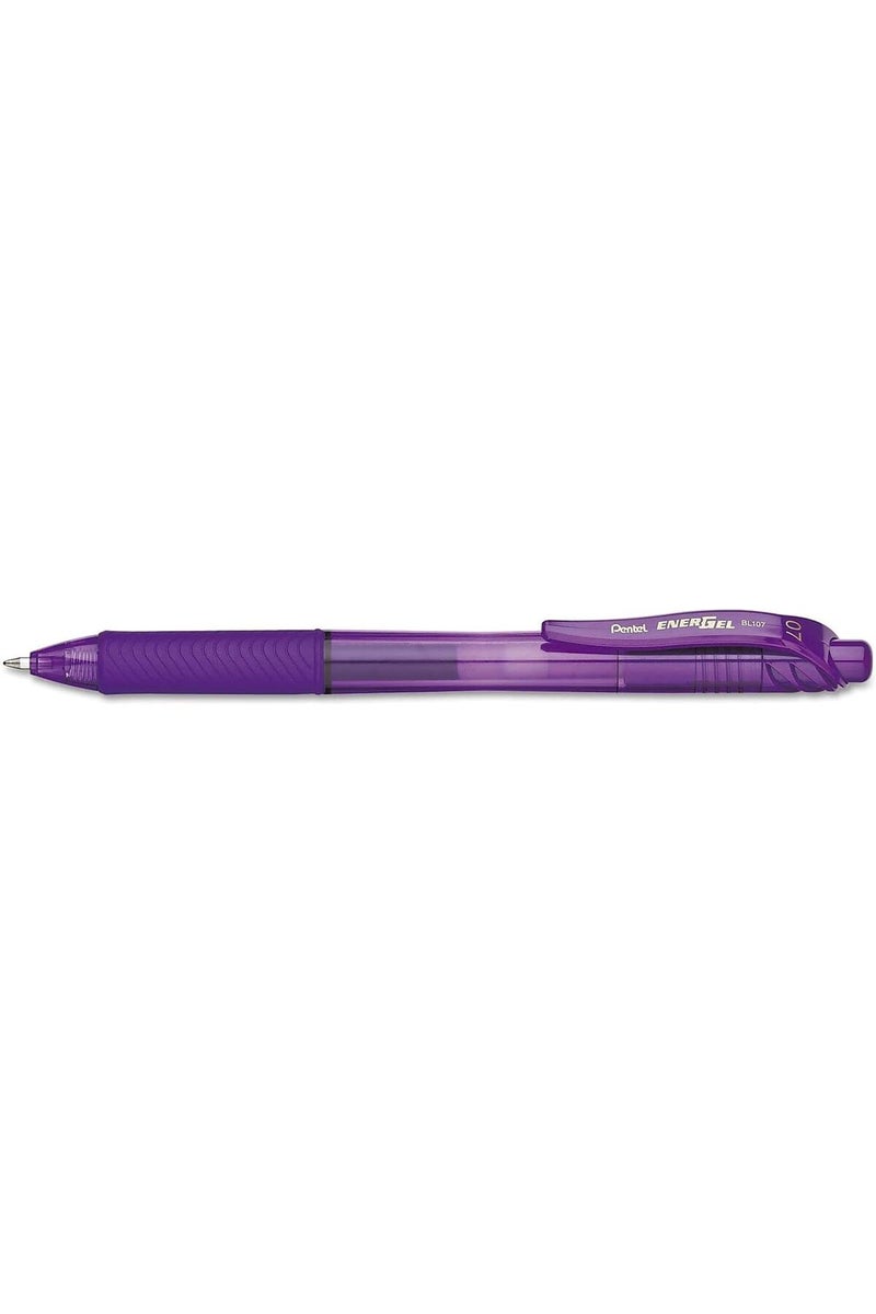 بنتل BL107 EnerGel XPentel Retractable Gel Pen 0.7mm, Violet - 5 Piece - Image 3