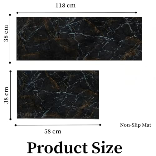 FIGMENT 2 Pcs Kitchen Mats - Waterproof Memory Foam Standing Floor Mat Non Slip Kitchen Rugs, Comfort Runner Floor Mat Carpets for Kitchen Home Office, Laundry(118 * 38 cm, 58 * 38 cm) - Image 2