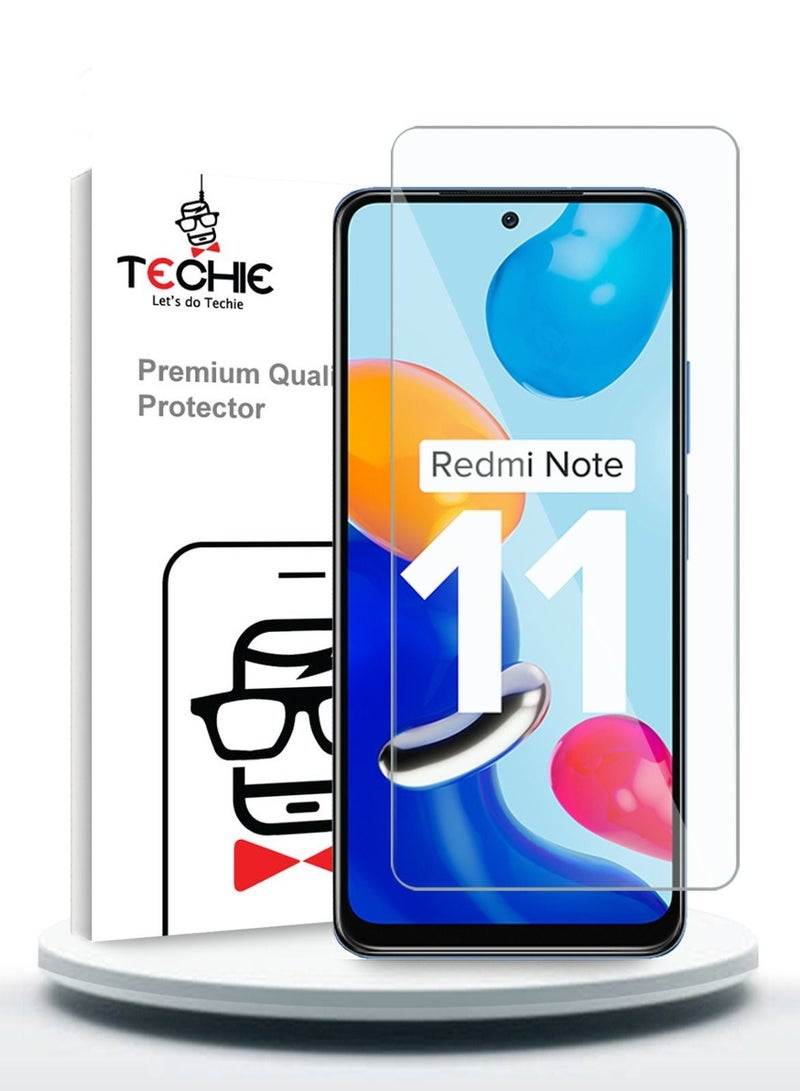 Techie Anti Reflection Anti Bubbles 9H Hardness HD Tempered Glass Screen Protector For Xiaomi Redmi Note 11 - Image 1