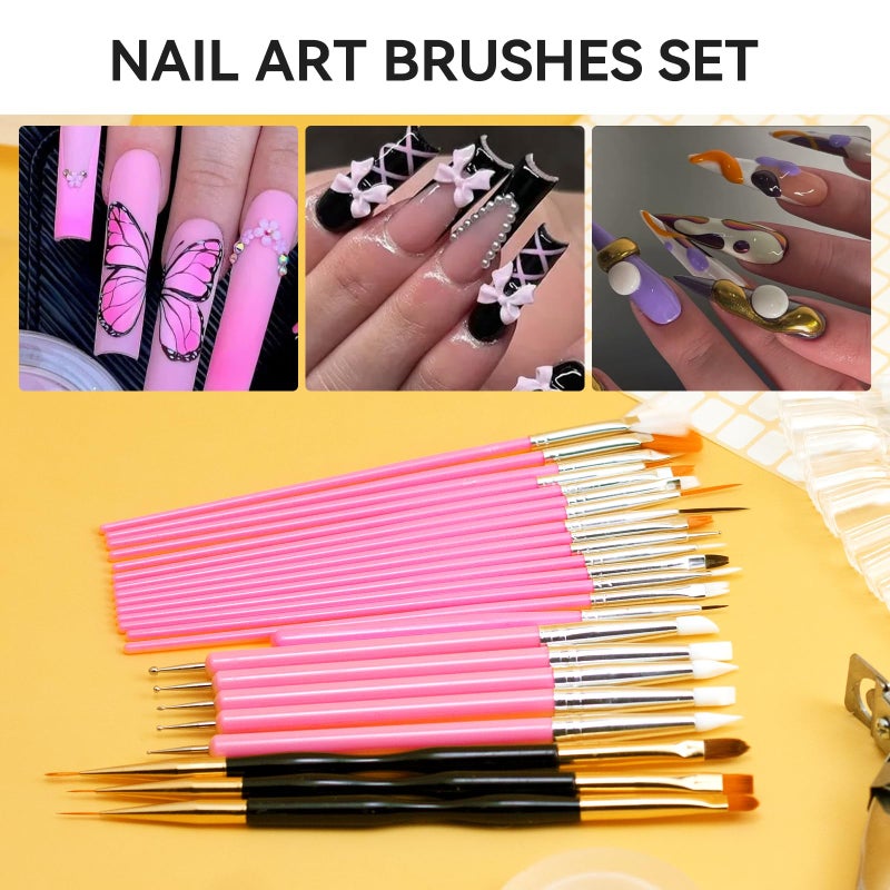 ESUOHYM Acrylic Fake Nails Kit Press On Nail kit with 240PS Clear Nail Tips,Nail Art Stand,Art Brushes,Swatch Sticks,Acrylic Cutter,Nail Art Tools with Everything for Beginners DIY Nails Home Salon - Image 5