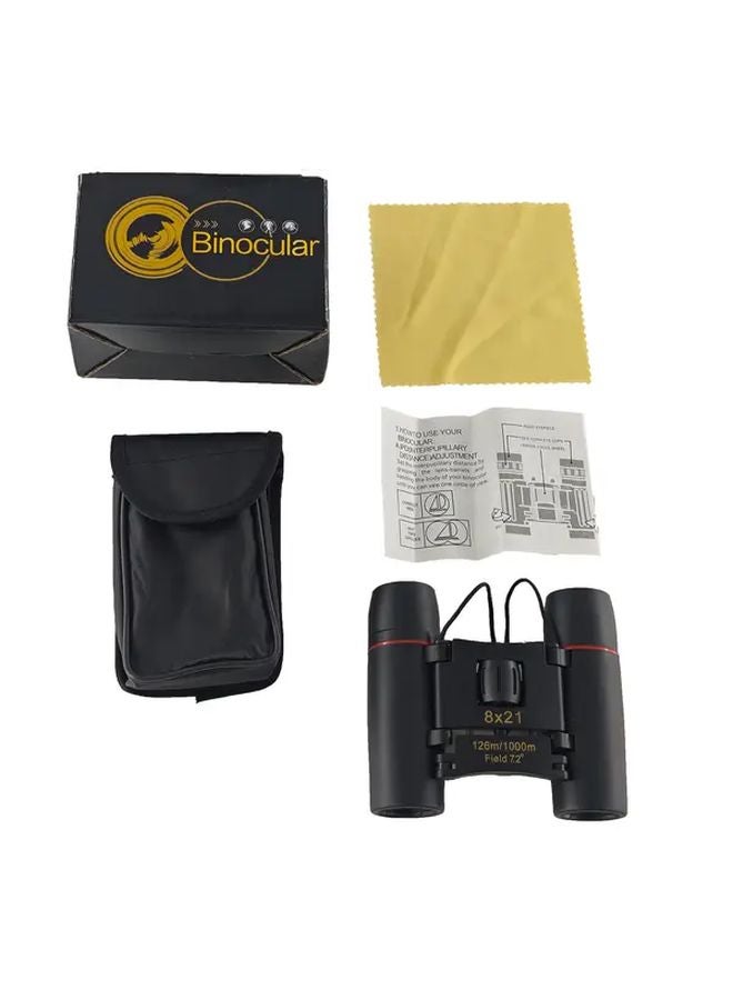 Black 8x21 HD Binoculars Compact Portable for Bird Watching Hunting Travel - Image 1