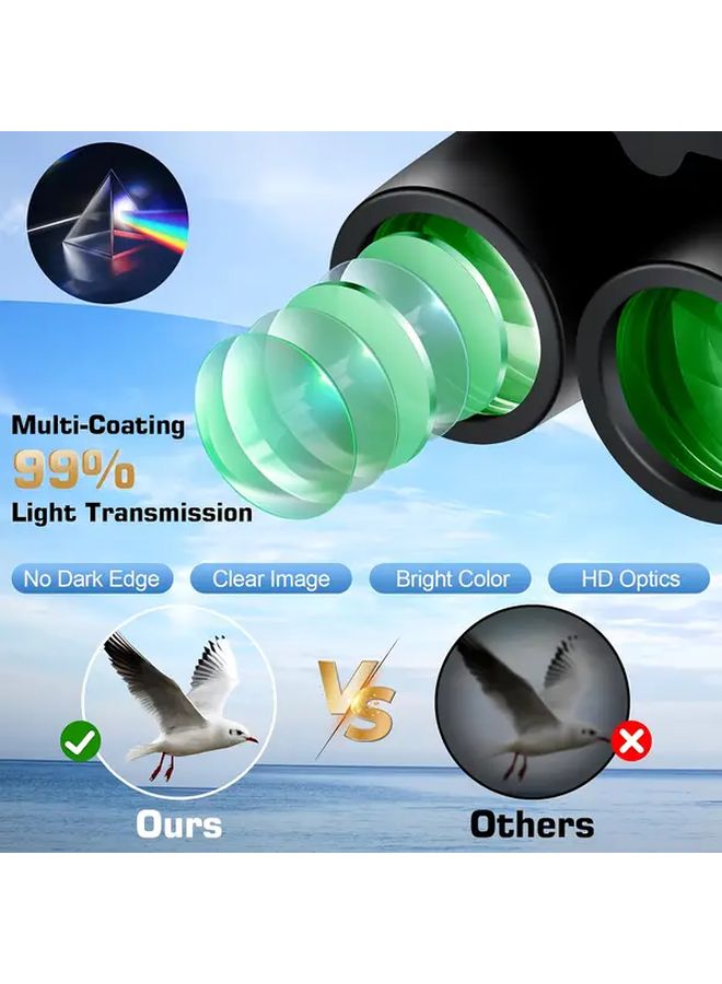 Black 8x21 HD Binoculars Compact Portable for Bird Watching Hunting Travel - Image 5