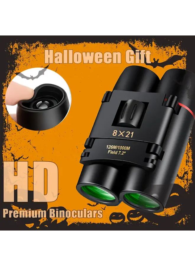 Black 8x21 HD Binoculars Compact Portable for Bird Watching Hunting Travel - Image 2