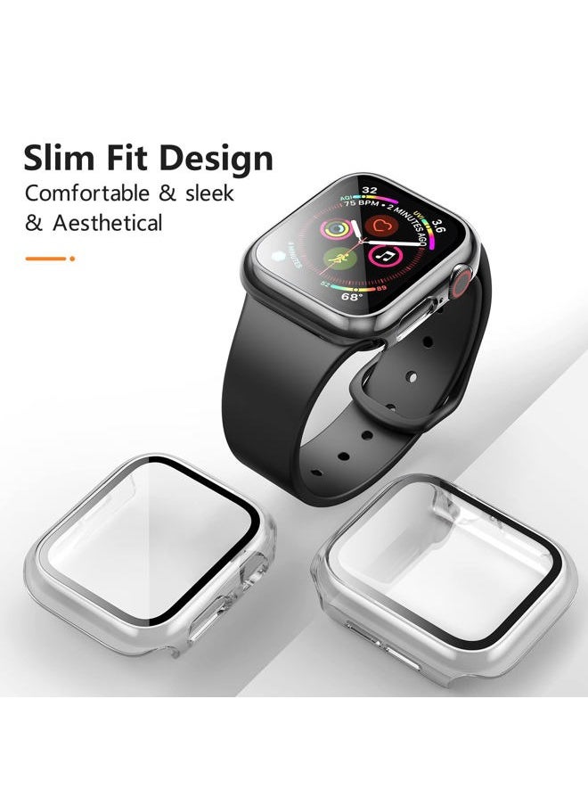 Mugust - 3 Pack Case for Apple Watch Series 3 42mm Hard PC Case with Tempered Glass Screen Protector Waterproof Anti-Scratch HD Ultra-Thin Full Protective Cover for iWatch 42mm (Transparent) - Image 1