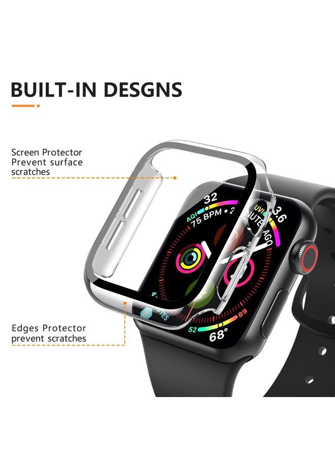 Mugust - 3 Pack Case for Apple Watch Series 3 42mm Hard PC Case with Tempered Glass Screen Protector Waterproof Anti-Scratch HD Ultra-Thin Full Protective Cover for iWatch 42mm (Transparent) - Image 1