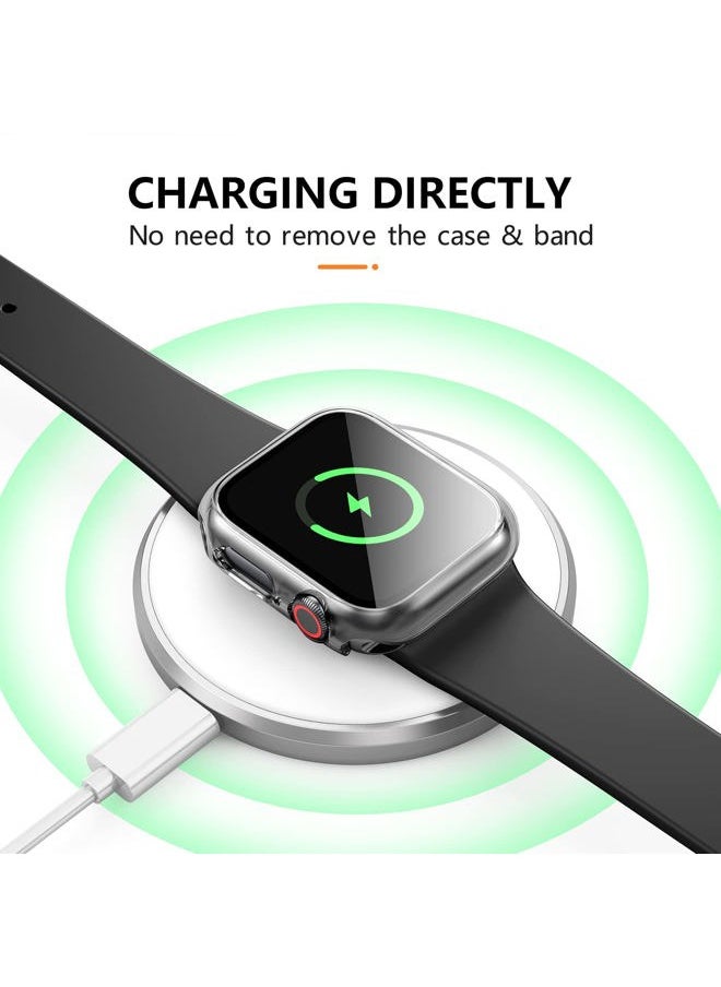 Mugust - 3 Pack Case for Apple Watch Series 3 42mm Hard PC Case with Tempered Glass Screen Protector Waterproof Anti-Scratch HD Ultra-Thin Full Protective Cover for iWatch 42mm (Transparent) - Image 1