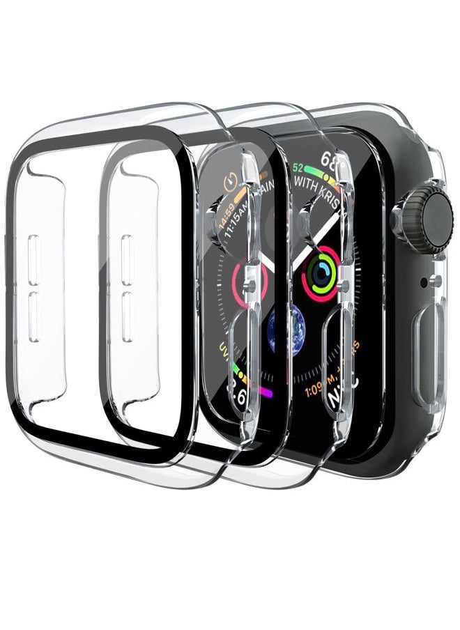 Mugust - 3 Pack Case for Apple Watch Series 3 42mm Hard PC Case with Tempered Glass Screen Protector Waterproof Anti-Scratch HD Ultra-Thin Full Protective Cover for iWatch 42mm (Transparent) - Image 1
