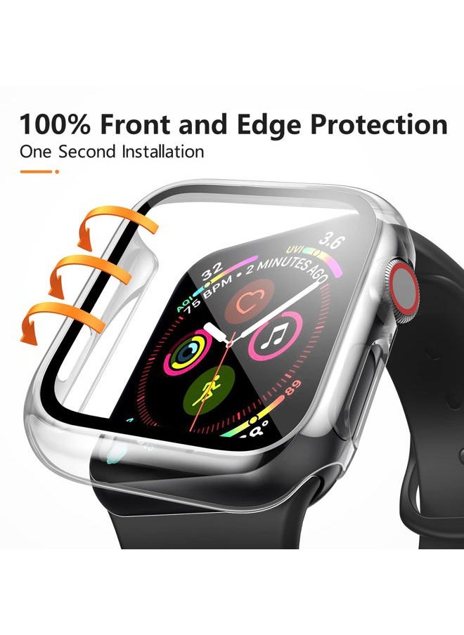 Mugust - 3 Pack Case for Apple Watch Series 3 42mm Hard PC Case with Tempered Glass Screen Protector Waterproof Anti-Scratch HD Ultra-Thin Full Protective Cover for iWatch 42mm (Transparent) - Image 1