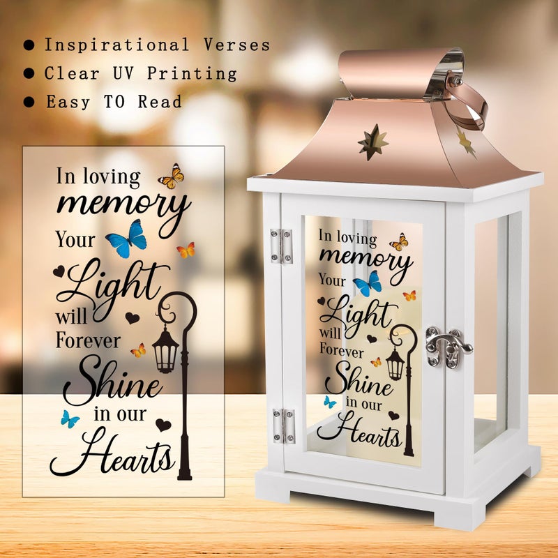 liantudy Memorial Lantern, Sympathy Gifts for Loss of Mom/Dad/Loved One, Bereavement Gifts, in Memory of Loved One Lantern,Celebration of Life, Memorial Gifts, Funeral Lantern, in Loving Memory Your Light ... - Image 4