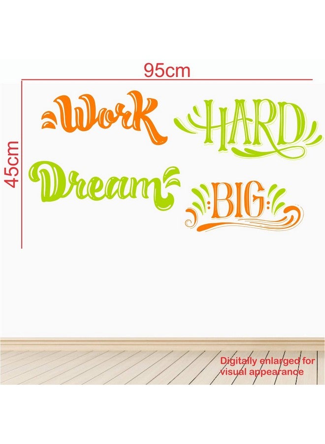 StickMe 'Work Hard Dream Big Inspirational Motivational Quotes Wall Sticker' -SM518 (Multi Colour, Vinyl - 95cm X 45 cm) - Image 3