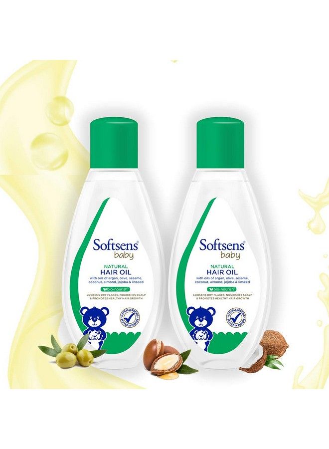 Softsens Baby Natural Hair Oil ; Enriched With Natural Oils Of Argan ; Free From Parabens Sulfates And Harmful Chemicals (Pack Of 2) - Image 1