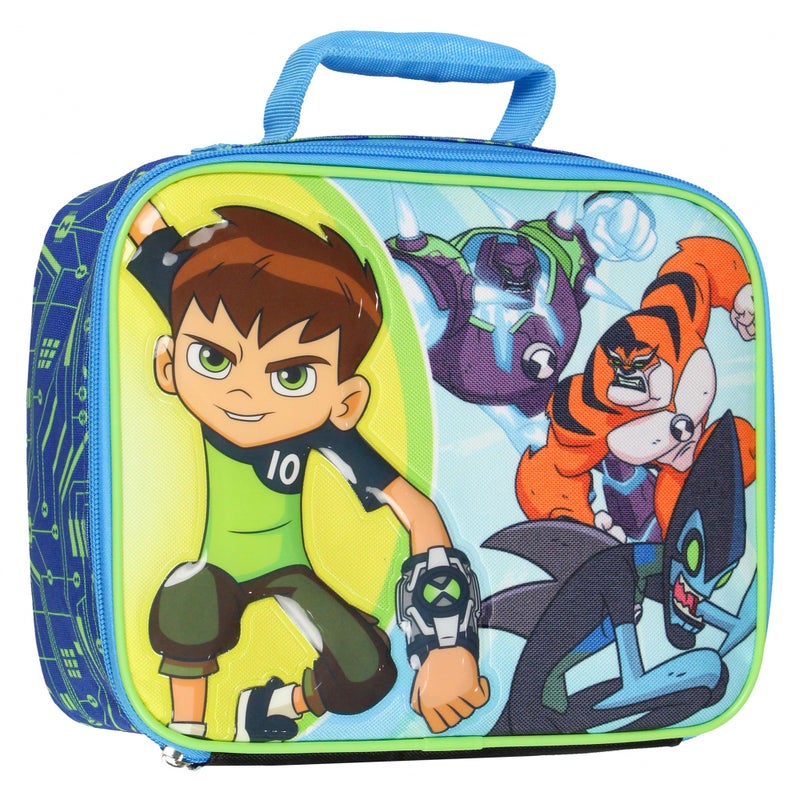 Bioworld Ben 10 Aliens OmniKix Shock Rock Rath XLR8 Single Compartment Lunch Bag Tote For Hot And Cold Food Drinks And Snacks