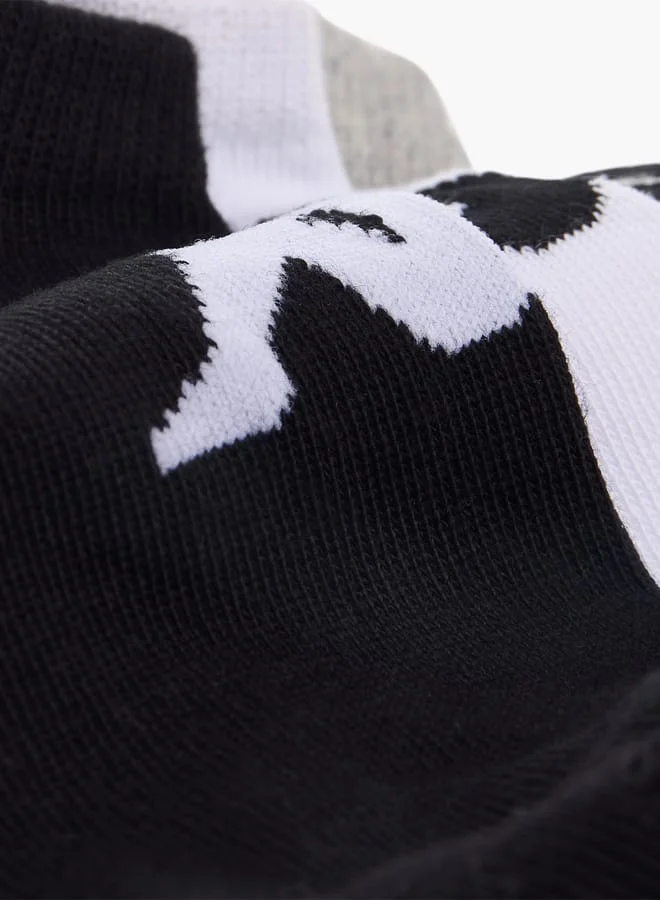 Kappa Logo Print No Show Socks - Set of 3