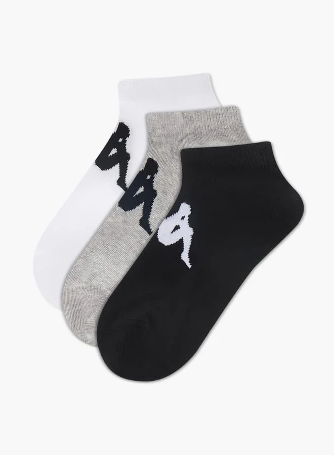 Kappa Logo Print No Show Socks - Set of 3