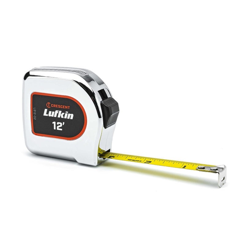 Crescent Lufkin 12 x 12 Chrome Case Yellow Clad Tape Measure L91202