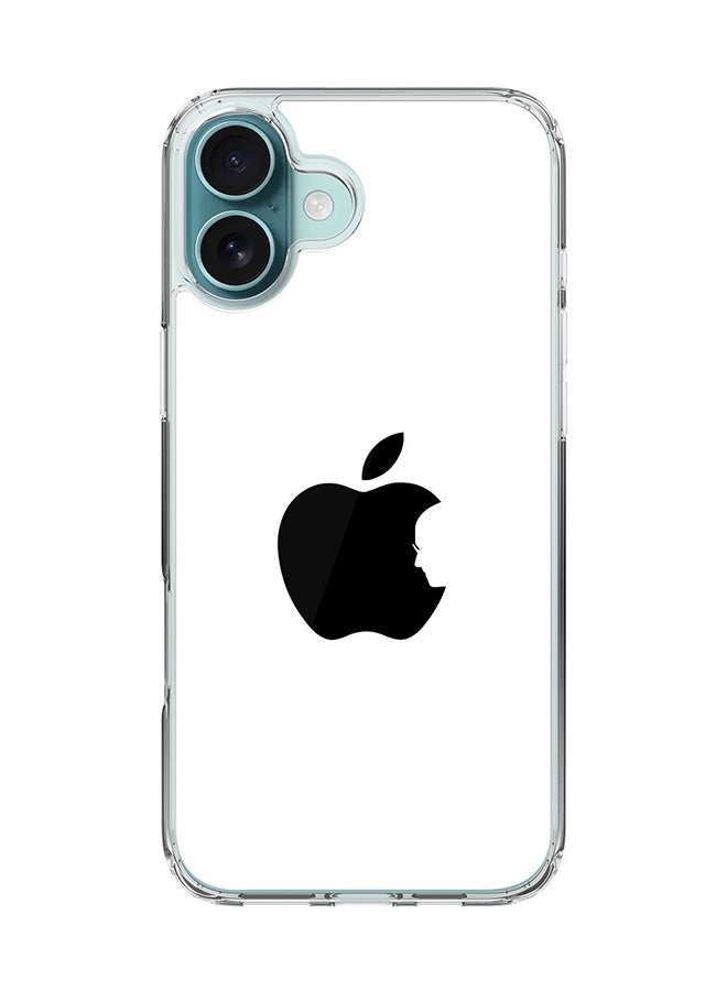 Stylizedd For iPhone 16 Plus Case [Compatible with MagSafe] Slim Magnetic cover Clear Phone Case - Steve's Apple - White - Image 1