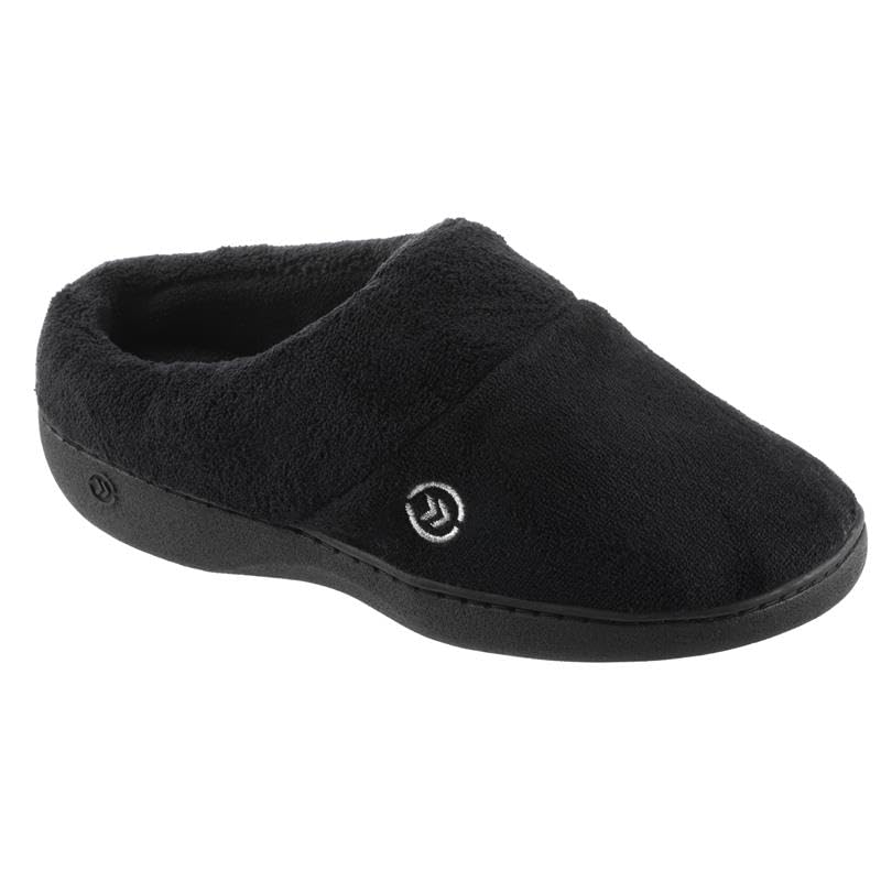 isotoner Women's Classic Clog Slippers with Memory Foam Comfort and Non-Slip Stability, Black, 7-8 - Image 4